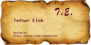 Tefner Elek névjegykártya