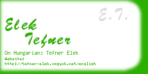 elek tefner business card